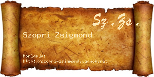 Szopri Zsigmond névjegykártya