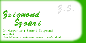 zsigmond szopri business card